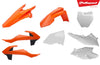Polisport Plastic Fender Body Kit Set Orange White Black