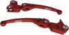 Flo MX Style Adjustable Cable Clutch Brake Lever Set Red